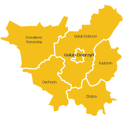 Mapa powiatu golubsko-dobrzyńskiego